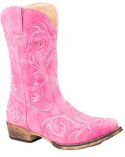 Roper Girls' ' All Over Embroidery Western Boot Square Toe -