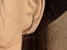 New Crescent Moon 14 K diamond screw down pierced earrings — photo 3
