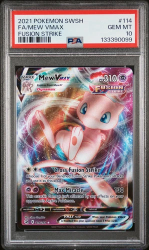 2021 Pokemon Sword & Shield Fusion Strike Mew VMAX Fusion Strike Fa PSA 10 #114