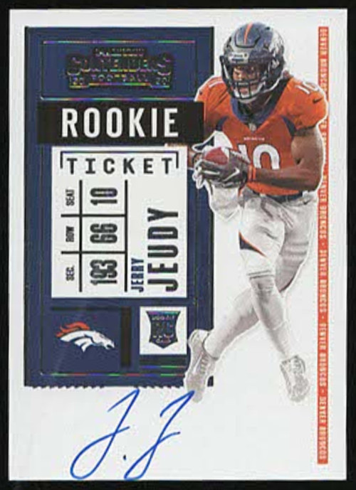 2020 Contenders JERRY JEUDY "ROOKIE TICKET" On-Card Autograph Rookie Auto RC#106