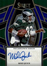 2023 Panini Select #SELS-MQU Mike Quick Select Signatures Blue Prizm #/99