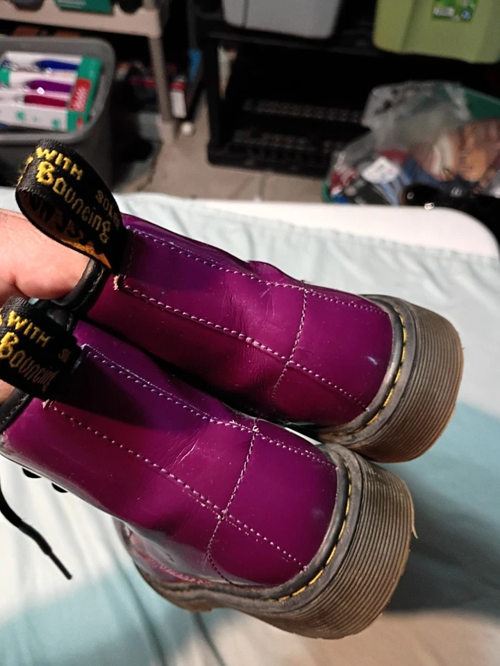 Dr Martens Doc Martens Kids Purple Patent Leather Delaney Lace Up Boot 2 - Image 3 of 4