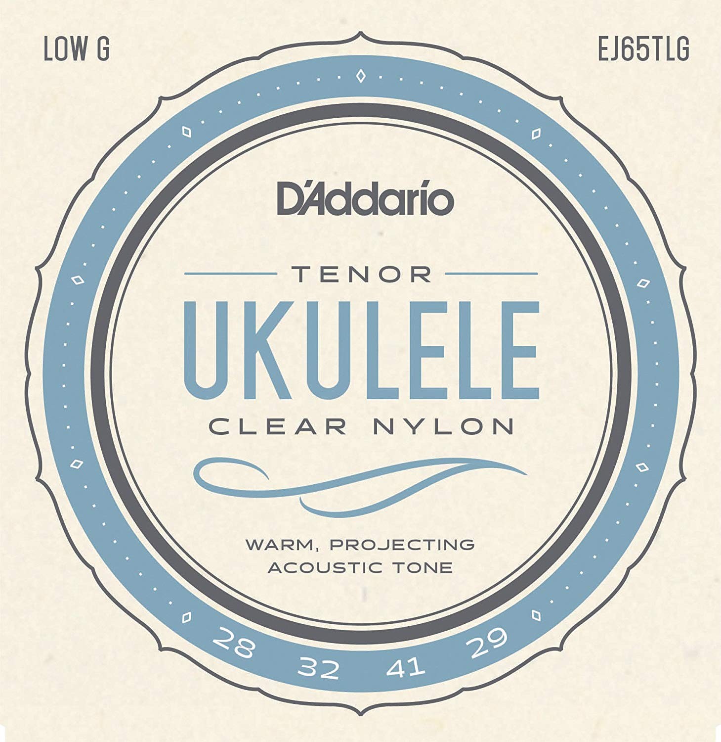 D'Addario Ukulele Strings Tenor Low G Pro-Arte Custom Extruded Nylon EJ65TLG