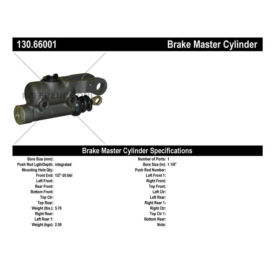 Centric Parts 130.66001 Centric Premium Brake Master 圆筒式真空吸尘器 — 第 2/4 张图片