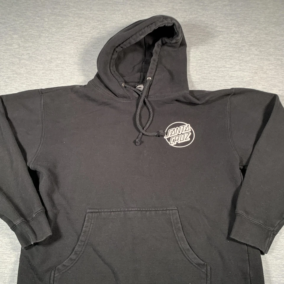 Толстовка с капюшоном мужская большая черная пуловер скейтборд логотип сзади графический флис - Изображение 2 из 4