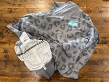 Moby Wrap Classic Baby Carrier Infant Sling - Dusted Leopard Grey -One Size