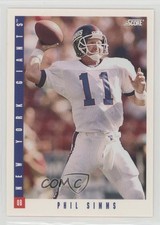 1993 Score Quarterback Club Phil Simms #6 0q3