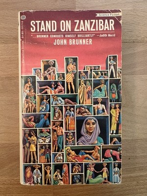 Stand On Zanzibar, John Brunner -1ST PRINT-VTG Science Fiction Paperback Book