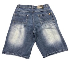 Southpole Jorts Mens 36 Blue Denim 4180 Baggy Faded Skater Hip-Hop Rap Wide Leg
