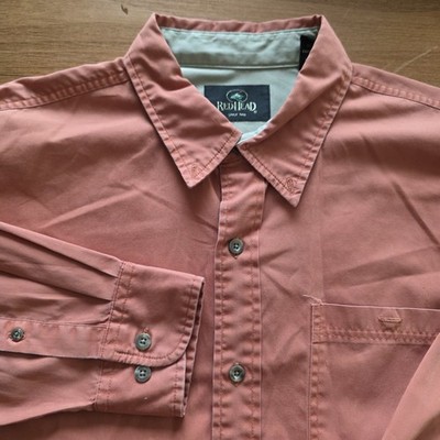 (2)- Red Head Brand Co. Men s L Orange XL  Long Sleeve Work Shirt Button Down 