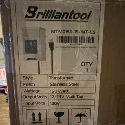 Brilliantool MTM0150-15-INT-SS 150W Step-Down Transformer 120V 12/15V SS