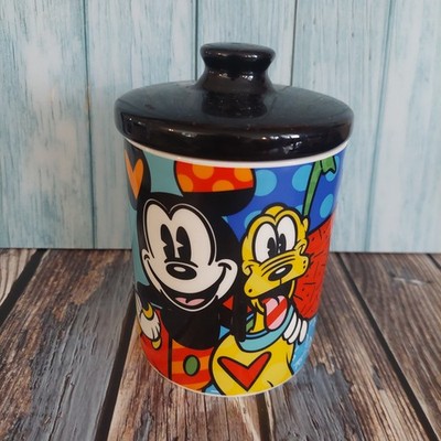 DISNEY MICKEY & PLUTO CANISTER JAR Romero Britto 