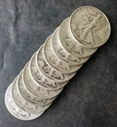 Lot of 10 50c Walking Liberty Silver Half Dollars