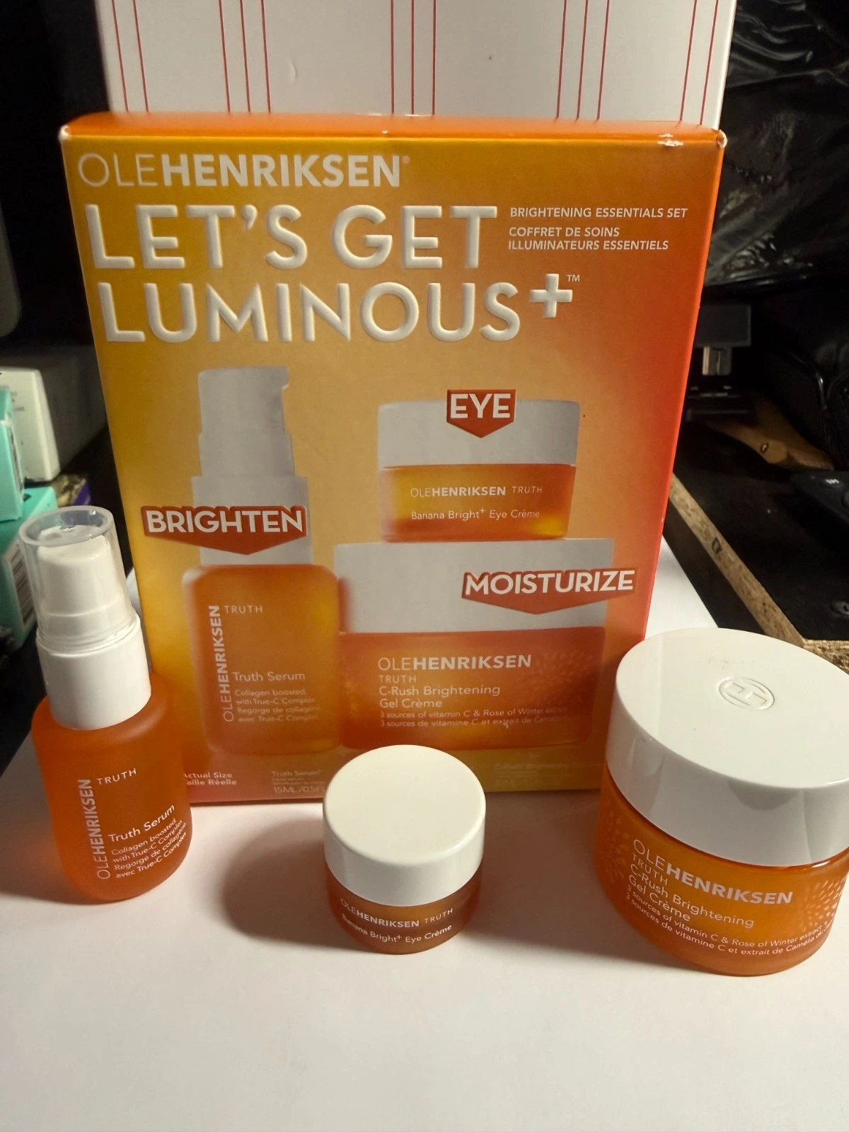 OLE HENRIKSEN Let's Get Luminous Brightening Essentials 3 Piece Set NIB