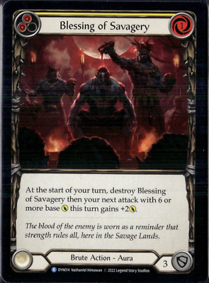 Blessing Of Savagery DYN014 Yellow Flesh and Blood TCG FAB TCG