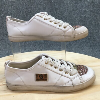 G by Guess Shoes Womens M Mallory Sneakers White Faux