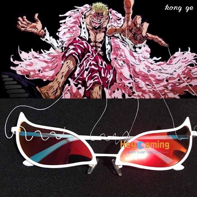 2023 Donquixote Doflamingo Cosplay Glasses Anime Pvc Sunglasses New