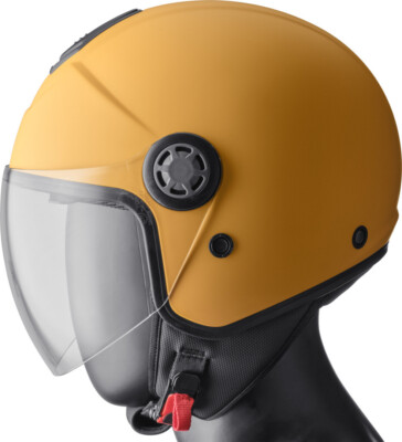 GMS Motorrad Helm Gelato Meloni -Jethelm mit Sonnenblende und Visier Größe S