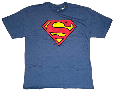 DC Comics Superman Logo Men's Navy Heather Big & Tall T-Shirt New