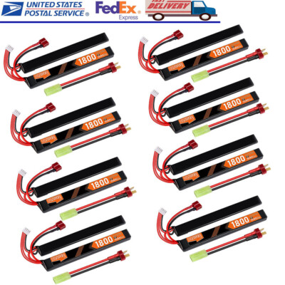 11.1V 1800mAh 30C Airsoft Hobby Stick LiPo Battery Rechargeable Mini Tamiya Plug