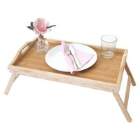 Tablett HWC-B88, Serviertablett Holztablett Dekotablett, Bambus 21X64X30Cm