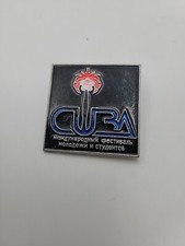 Cuba XI World Festival Youth & Students WFDY Palm Pin Revolution Castro USSR