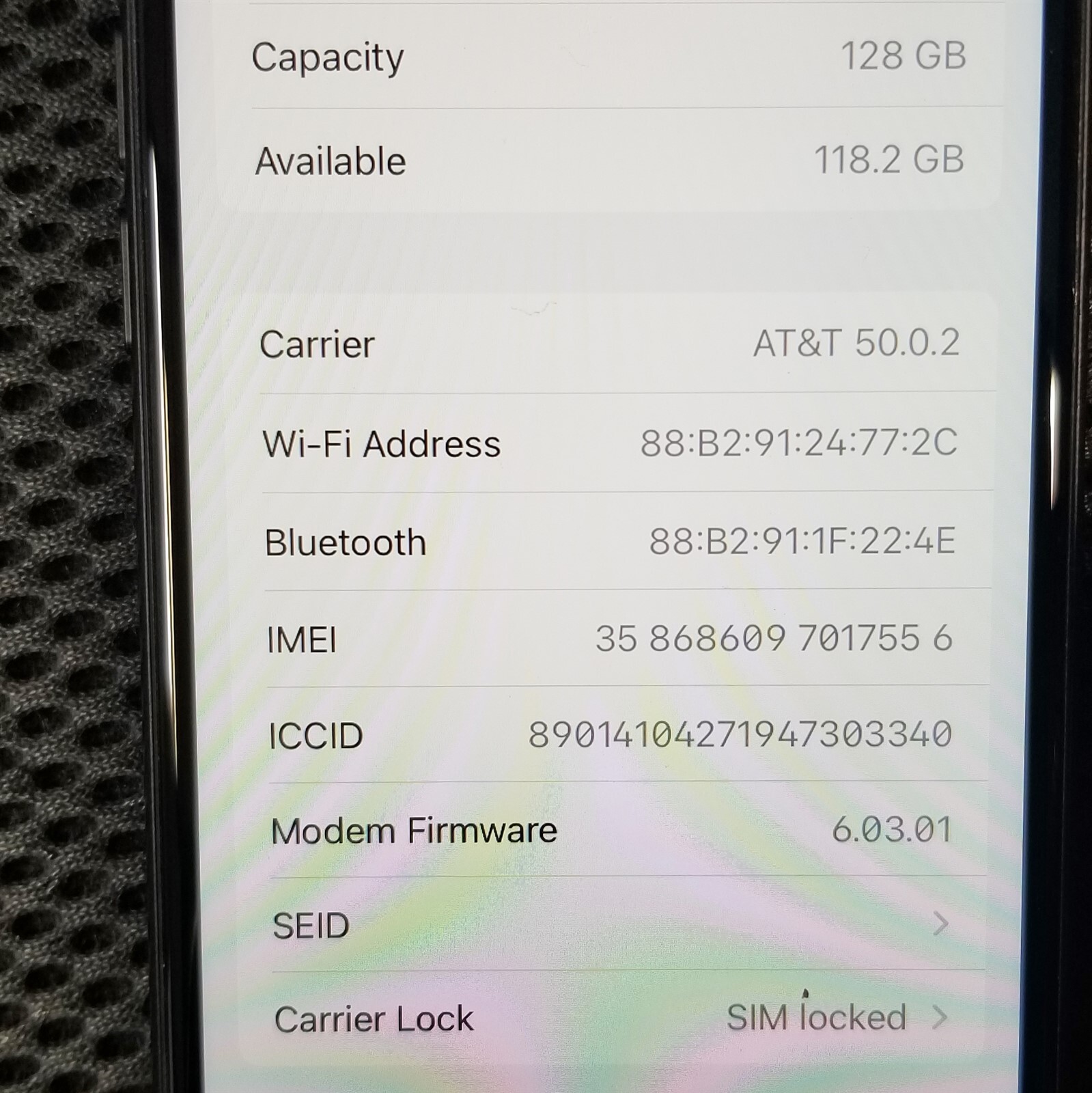 Apple iPhone 7 128GB Storage Black (AT&T Carrier) Smartphone A1778 MN9H2LL/A