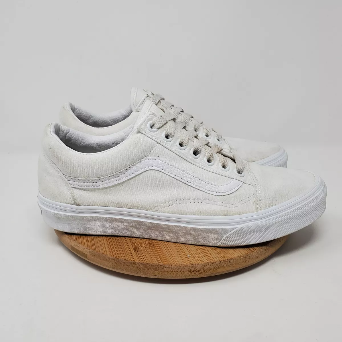 Vans Old Skool Mens 8 Sneakers White Lace Classic Skate Shoes Low Womens 9.5 | eBay