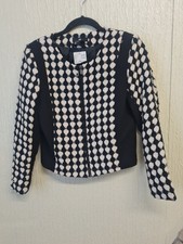 Ladies H&m Black And Beige Blazer/jacket Size 10uk Express Shipping
