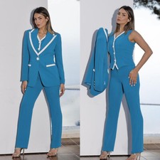 Dressy Women's Suit Peak Lapel Single Breasted Fashion Wedding Business Casual