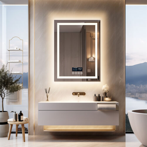 LUVODI Bluetooth LED Bathroom Mirror Dual Lights Anti-Fog Makeup Mirror Music - Picture 6 of 22