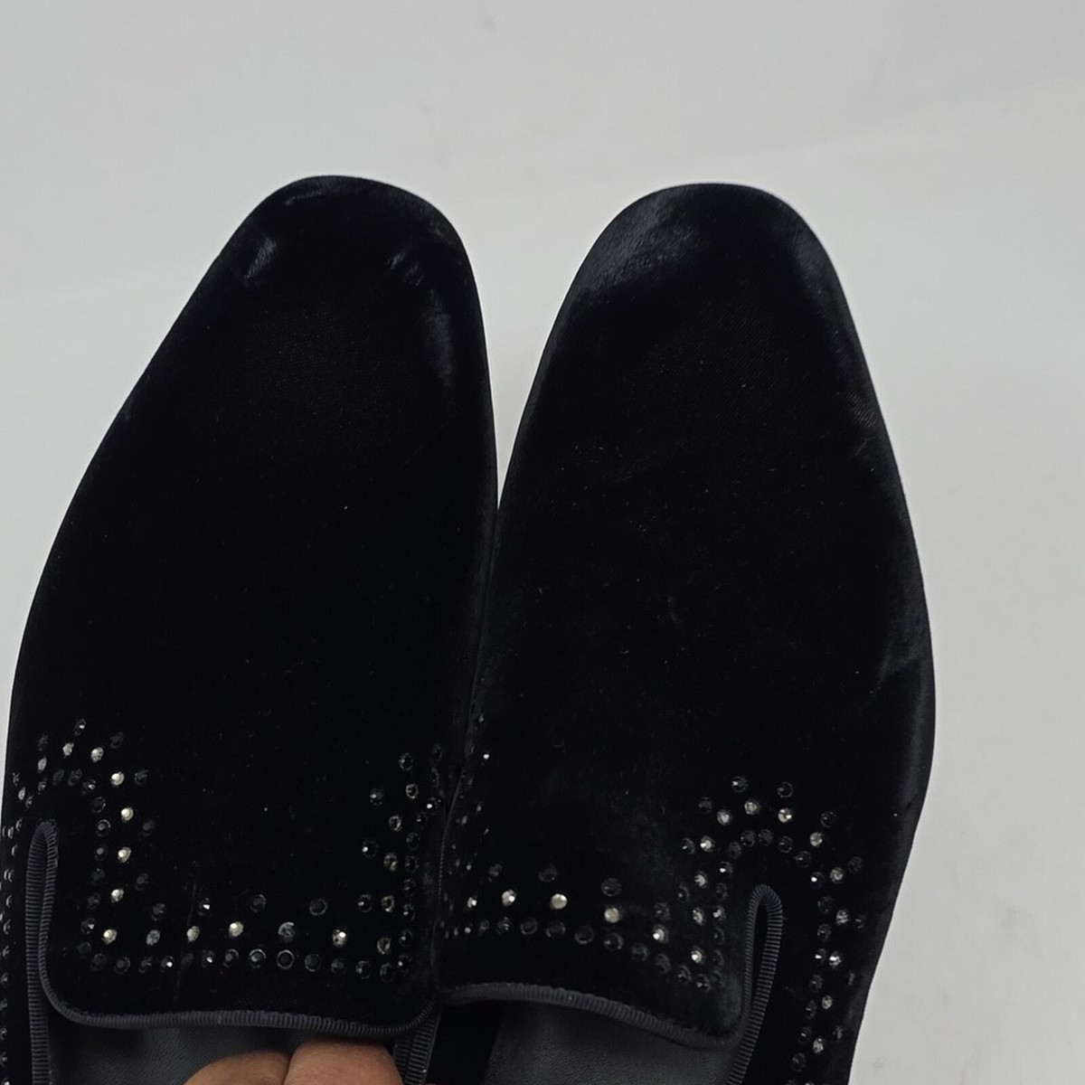 Stuart Weitzman Premiere Party Velvet Loafers Black Men display picture 3
