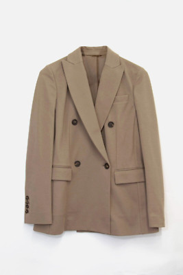 NWT$4295 Brunello Cucinelli Women Stretchy CottonKnit DB Blazer W/Beading40 W242