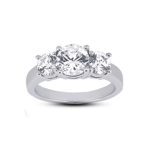 Anillo clásico redondo de diamantes naturales con alianza de boda de 3,86 quilates E/SI1 - Imagen 6 de 10