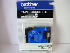 Brother TC-10 Tape Cassette Black On Clear Only 1 NEW UNUSED