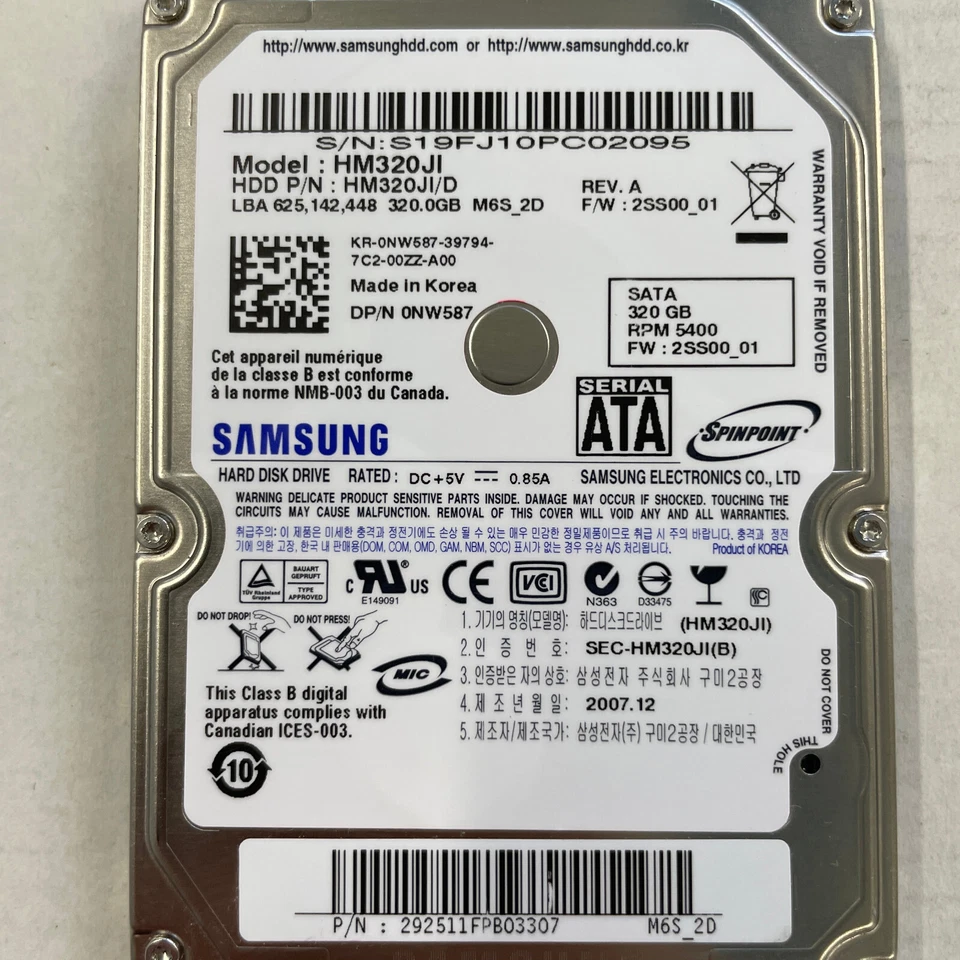Samsung Spinpoint M6 HM320JI 320GB 2.5" SATA HDD 5400RPM 1.5GB/s 8MB HM320JI/D - Image 2 of 4