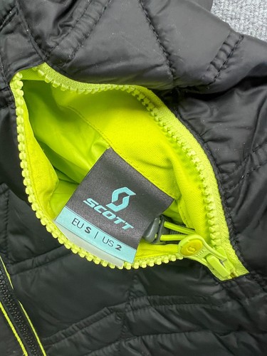 Scott Puffer Jacket Women's 2 XS Black Neon Full Zip Thumb Holes Winter Ski - Picture 5 of 6