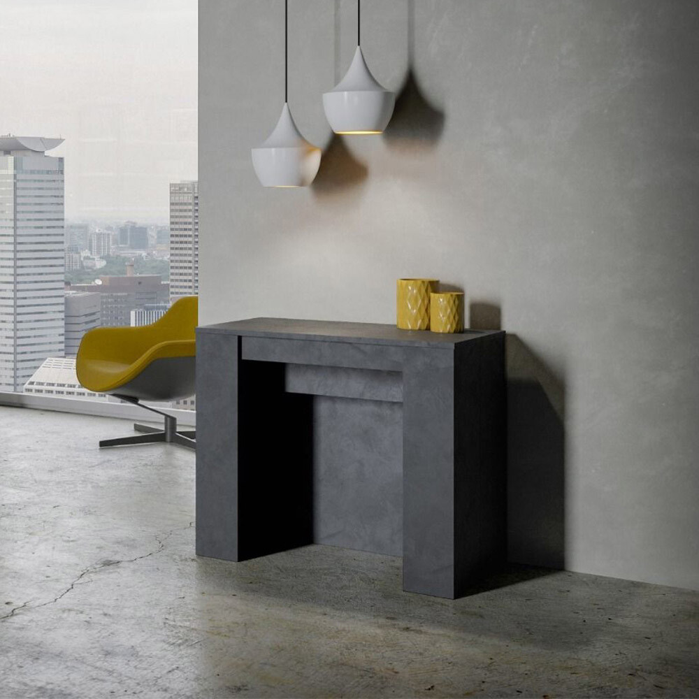 Consola extensible mesa comedor 90 x 48 - 296 cm antracita Venus...