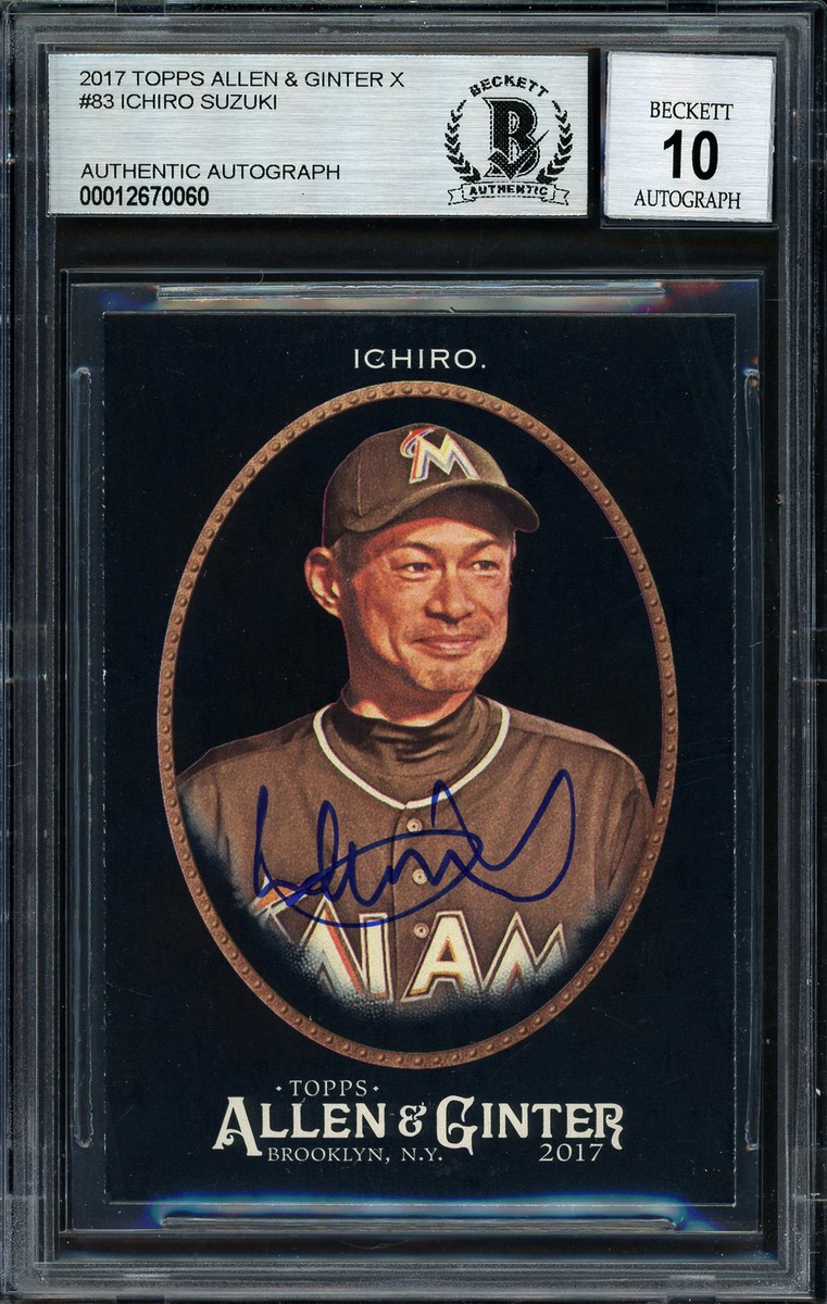 ICHIRO SUZUKI AUTOGRAPHED 2017 ALLEN & GINTER X CARD GEM 10