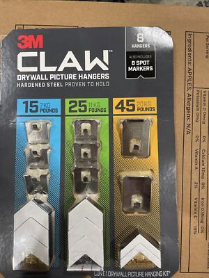 3M CLAW Drywall Picture Hanger with Temporary Spot Marker Hangers Steel 