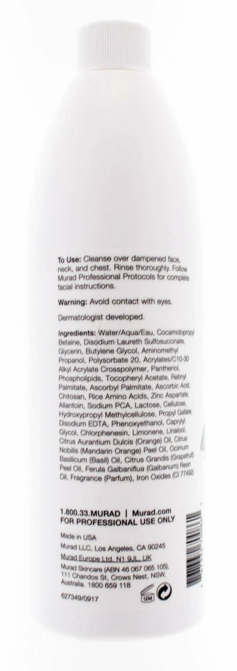 Limpiador Murad Essential-C tamaño profesional 16,9 oz/500 ml AUTÉNTICO/NUEVO Foto 3 de 4