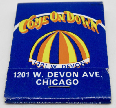Come On Down C.O.D. Punk Club Chicago Illinois  1201 W. Devon Ave FULL Matchbook