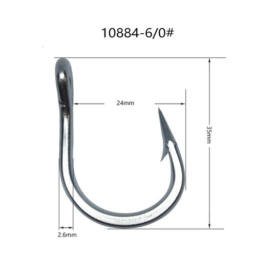 10884 Stainless Steel Saltwater Fishing Hooks Big Game Sharp Hook Size 2/0-12/0 - Picture 13 of 31