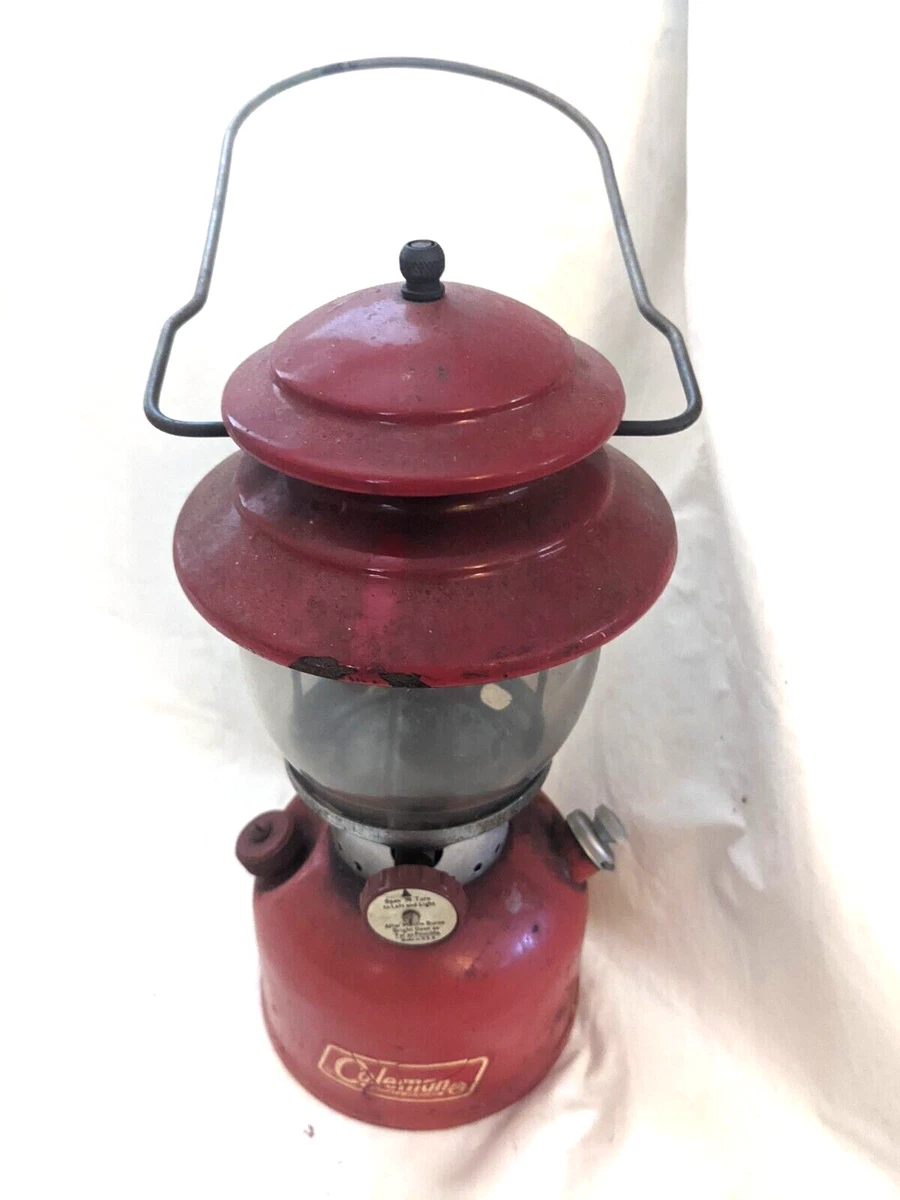 Vintage 1970 Coleman Red Single Mantle Lantern 200A Globe Complete