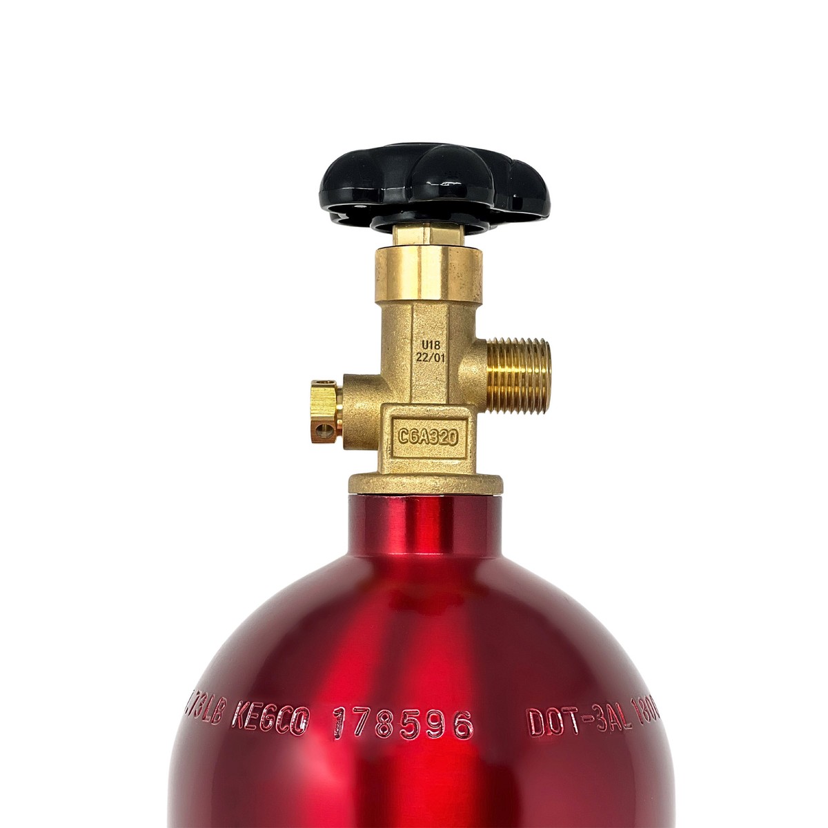Kegco 5 lb. Aluminum Co2 Tank with Electric Red Epoxy Finish for