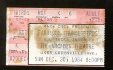 Fabulous Thunderbirds Concert Ticket 12/30/1984 Arcadia Theatre Dallas 55814