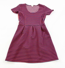 J Crew Dress Womens 6 Red Striped Fit Flare