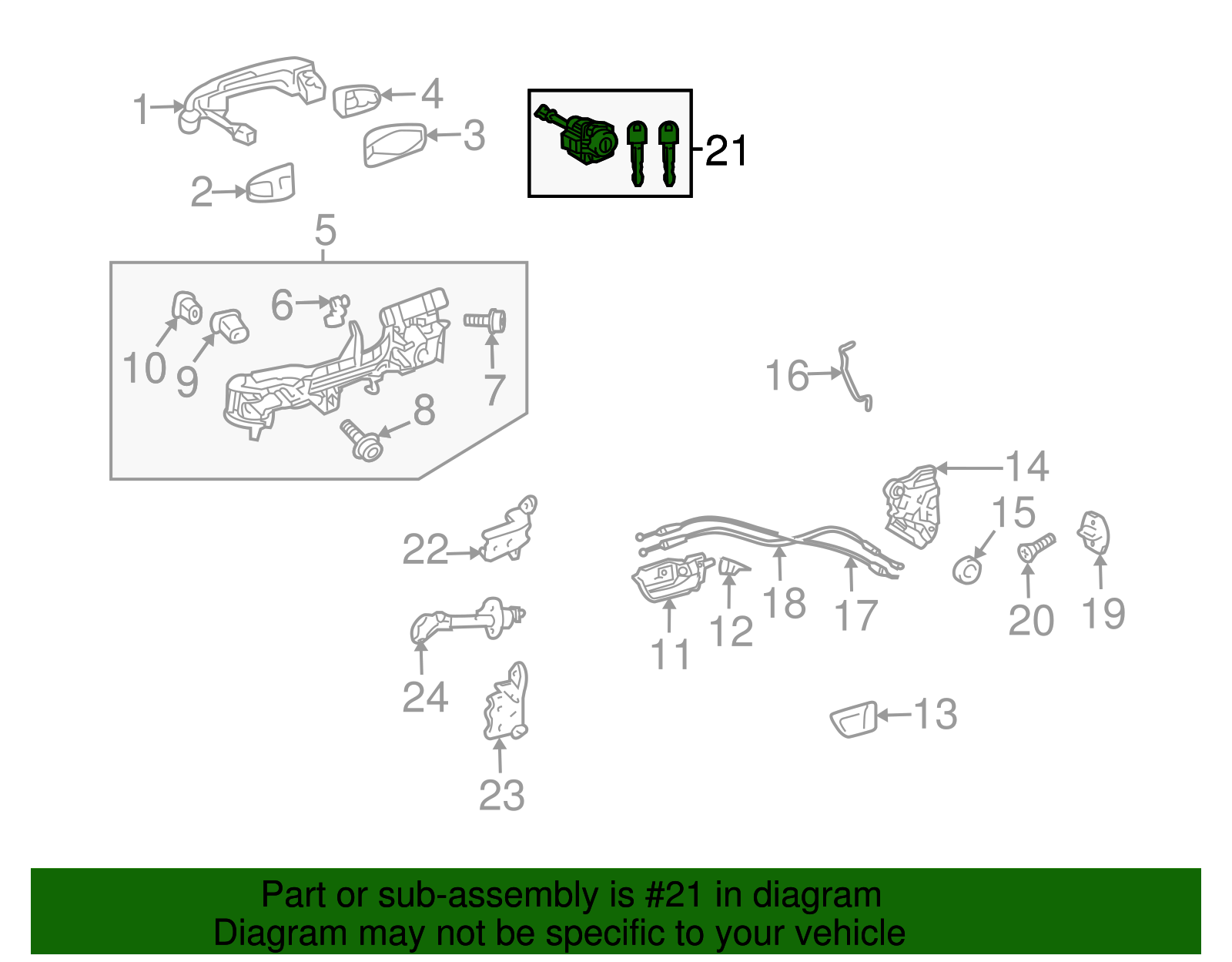 Genuine Toyota Door Lock Cylinder 6900547120 eBay