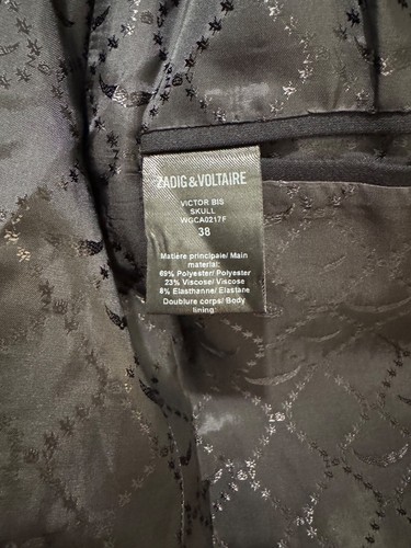 Zadig & Voltaire Blazer with Skull Studded Design Size 38 / Medium - Picture 10 of 13