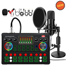 Podcast Mixer Microphone Bundle Kit Equipment Studio Audio Recording Condenser